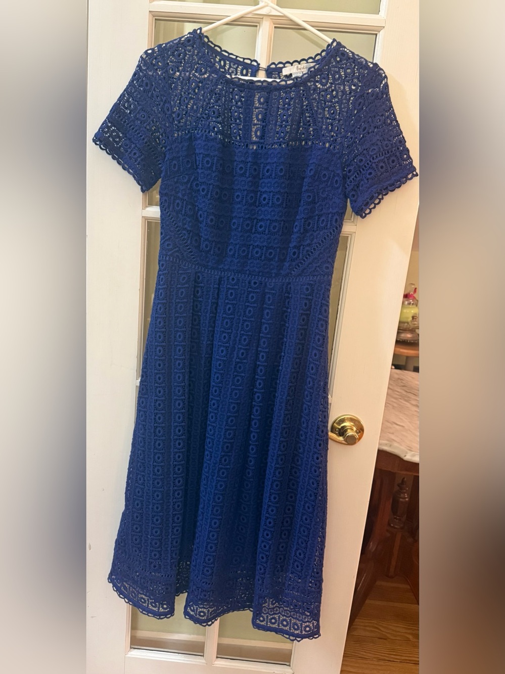 Boden Crochet Lace Cobalt Blue Midi Althea Dress Size 2 NWOT (#491) - Picture 3 of 9